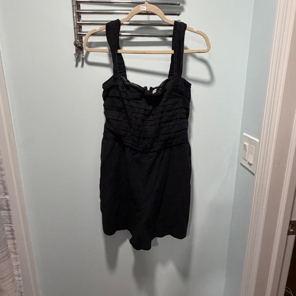 Abercrombie & Fitch Romper Black Large Boho Ruffle Summer Casual Vacation